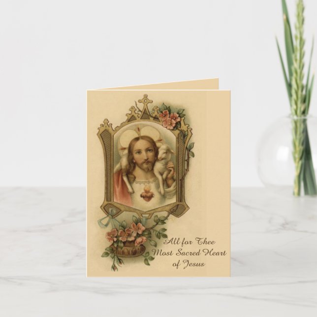 Religiösa, katolsk Jesus Helig Heart Traditionell Tack Kort (Framsida)