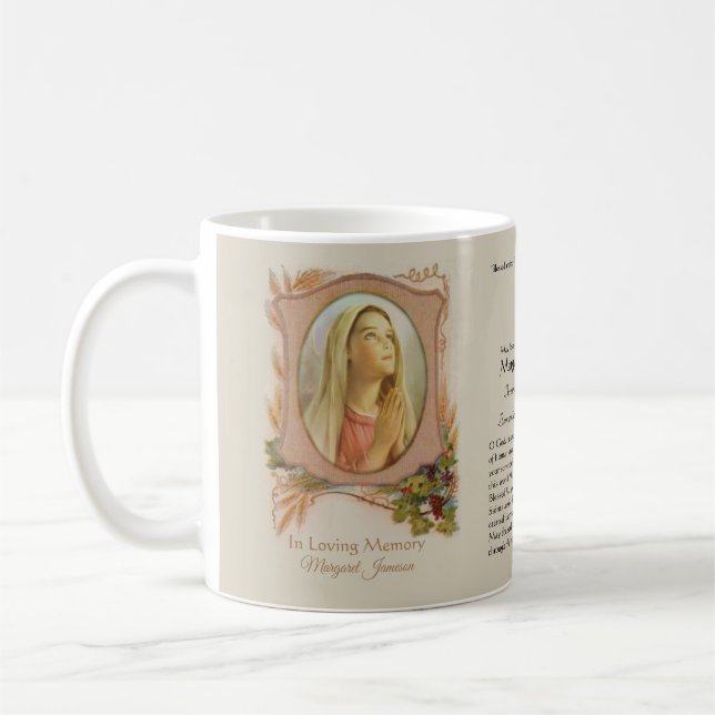 Religiösa katolska begravnings- minnes- Mary Kaffemugg (Vänster)