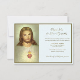 Religiösa Katolska Helig Heart Jesus kondoleans Tack Kort