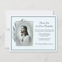 Religiösa katolska Helig Heart Jesus kondoleans Tack Kort