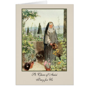 Religiösa katolska nun St. Clare of Assisi Hälsningskort
