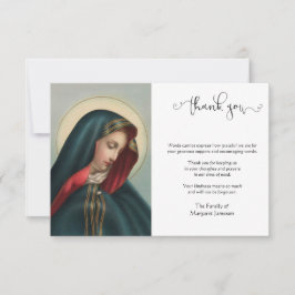 Religiösa-katolska soljungfru Mary-kondoleanser Tack Kort