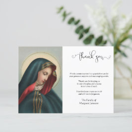 Religiösa-katolska soljungfru Mary-kondoleanser Tack Kort