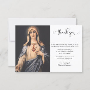 Religiösa katolskt jungfru Mary Condolence Tack Kort