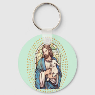Religiösa Keychain God och Lamb Nyckelring