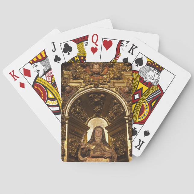 Religiösa konst som representerar Santa Teresa Casinokort (Baksidan)