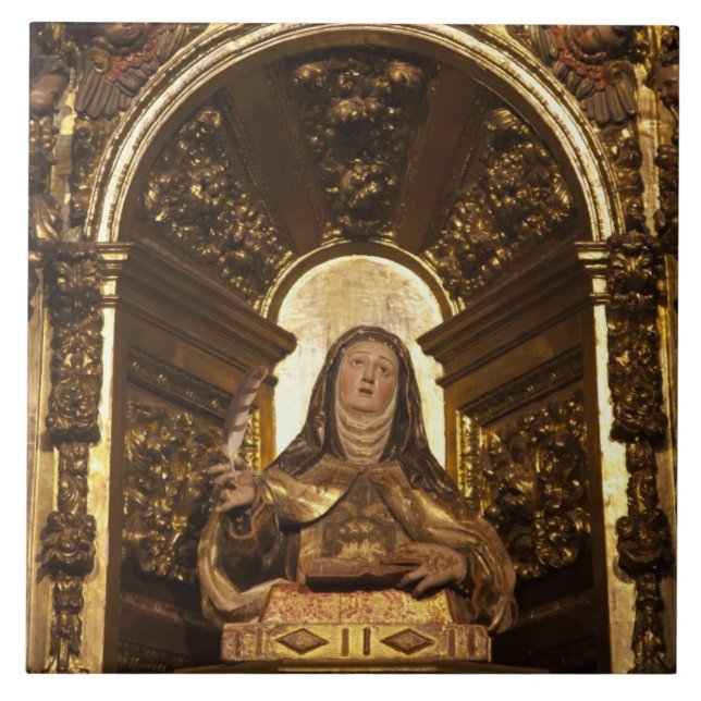 Religiösa konst som representerar Santa Teresa Kakelplatta (Framsidan)