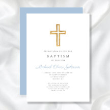 Religiösa Kor Baby blue Script Boy Baptism