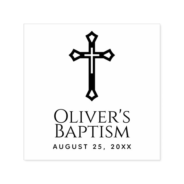 Religiösa Kor Baptism - eget namn Självfärgande Stämpel (Design)