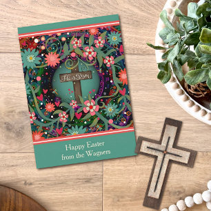 Religiösa Kor Blommigt Glad påsk, då han är på upp Kort
