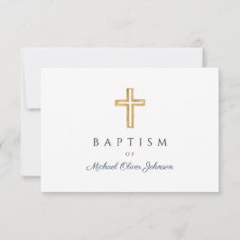 Religiösa Kor Boy Baptism i marinblått skript OSA Kort