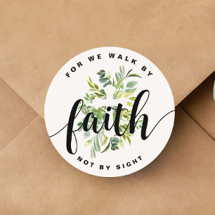 Religiösa Kor Faith Bible Verse Runt Klistermärke