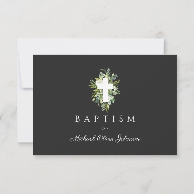 Religiösa Kor Grönt Botanisk abaptism OSA Kort (Baksida)