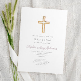 Religiösa Kor Lila  Script Girl Baptism Inbjudningar