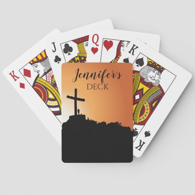 Religiösa kors tackkort lek kort casinokort (Baksidan)