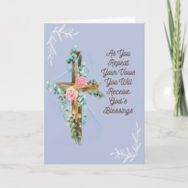 Religiösa-kort för Bröllopsdag med groom och groom Kort (Framsida)