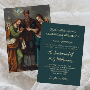 Religiösa kristen katolsk nuptial Mass Bröllop Inbjudningar