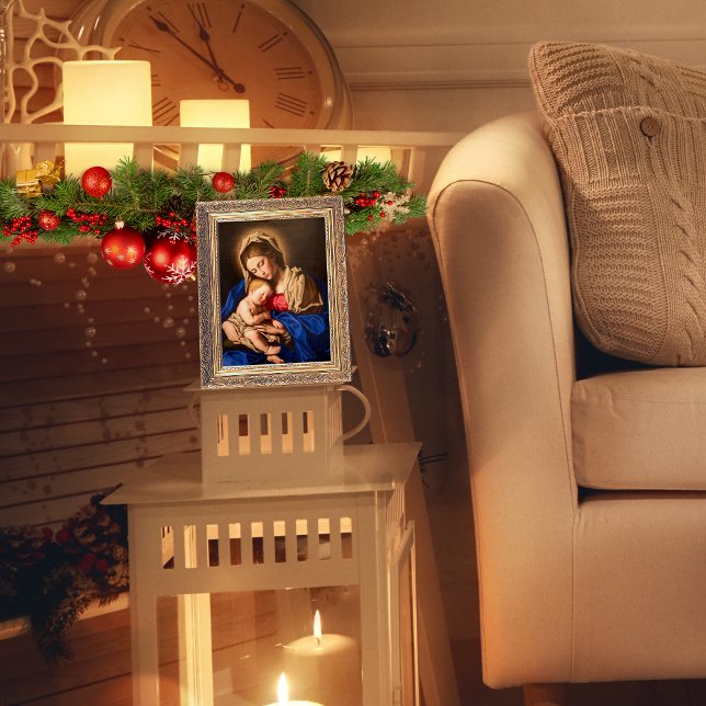 Religiösa Madonna och Barn Traditionell jul Poster (Religious Catholic wall art with Madonna and Child for Christmas and every day)