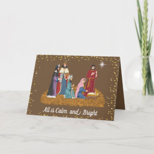 Religiösa Manger Scene-julkort Helgkort