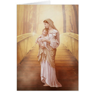 Religiösa Mary Jesus Bra Shepherd Catholik Hälsningskort