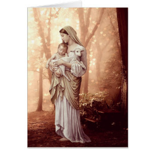 Religiösa Mary Jesus Bra Shepherd Catholik Hälsningskort