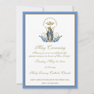 Religiösa May Crowley Mary Mors dag Blommigt Inv Inbjudningar