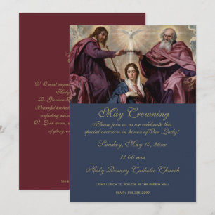 Religiösa May Crowning Mary Mors dag Inbjudningar
