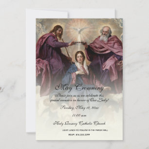 Religiösa May Crowning Mary Mors dag Inbjudningar