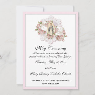 Religiösa May Crowning Virgin Mary Mors dag Inbjudningar