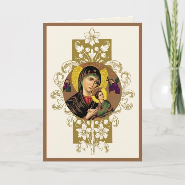 Religiösa Mor Perpetual Help Cathlic Jesus Kort (Framsida)