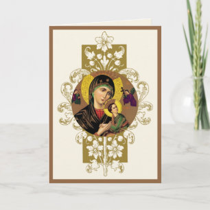 Religiösa Mor Perpetual Help Cathlic Jesus Kort