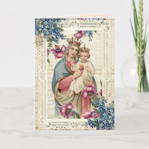 Religiösa, Mors dag, bläddrat virus Mary Jesus Kort