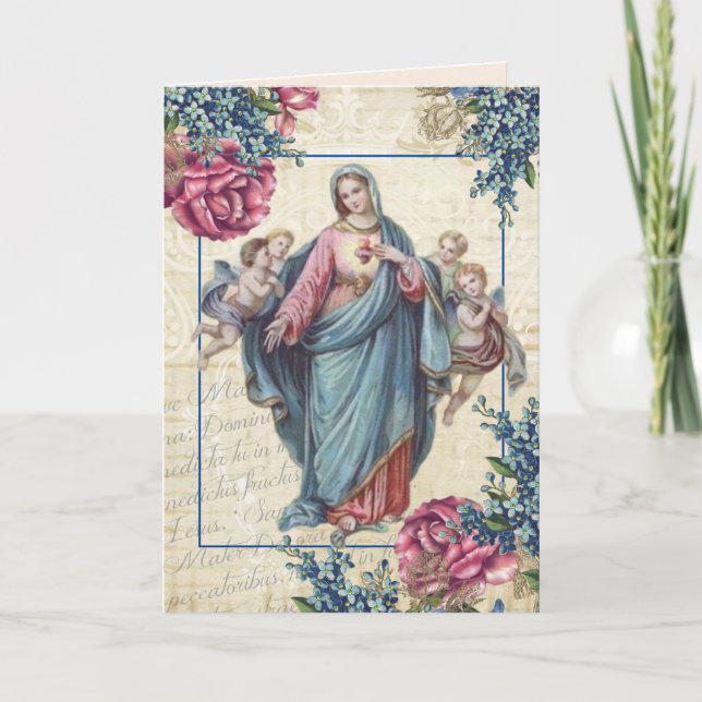Religiösa Mors dag Blsed Virgin Mary Änglar Kort (Framsida)