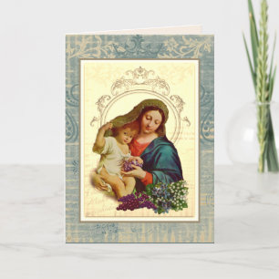 Religiösa Mors dag Blsed Virgin Mary Vintage Kort