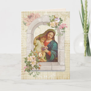 Religiösa mors dag Jungfru Maria Jesus vindruvor Kort