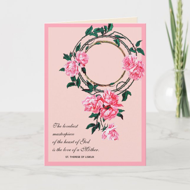 Religiösa Mors dag St. Therese-katolik Kort (Framsida)
