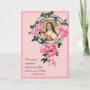 Religiösa Mors dag St. Therese-katolik Kort