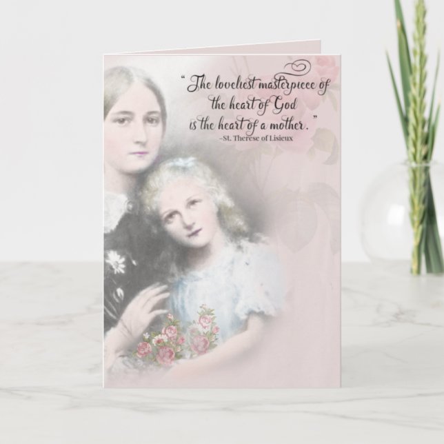 Religiösa Mors dag St. Therese Zelie Martin Kort (Framsida)