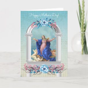 Religiösa Mors dag Virgin Mary Änglar Kort