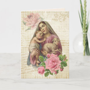 Religiösa Mors dag Virgin Mary Lamb Jesus Kort