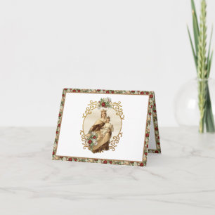 Religiösa Mount Carmel Blommigt Virgin Mary Jesus Tack Kort