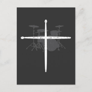 Religiösa Musician Drum Sticks Kor Drummer Vykort