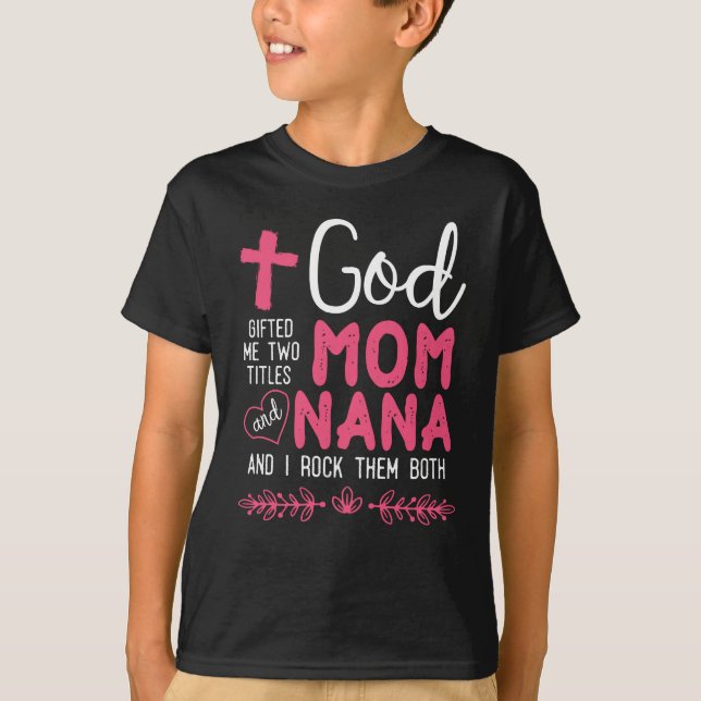 Religiösa Nana och Mamma Christian Grandmor T Shirt (Framsida)