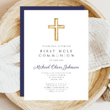 Religiösa Navy Blue Boy First Communion