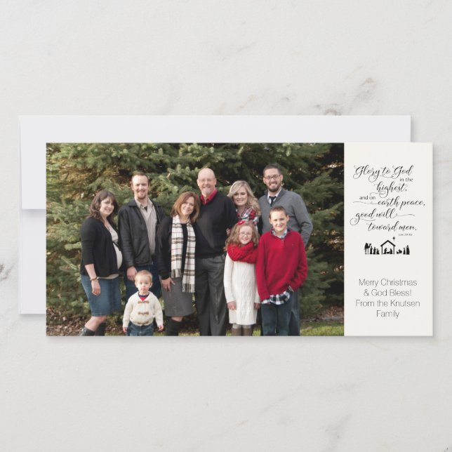 Religiösa Ntivity Photo jul Card KJV Verse Meddelande (Framsida)