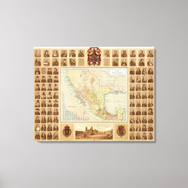 Religiösa och sekulära Figurer i Mexiko Canvastryck (Framsida)