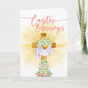 Religiösa Påsk Blessings Blommigt Kor Kort