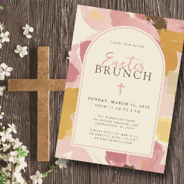 Religiösa Påsk Brunch Modern Rosa Blommigt Inbjudningar