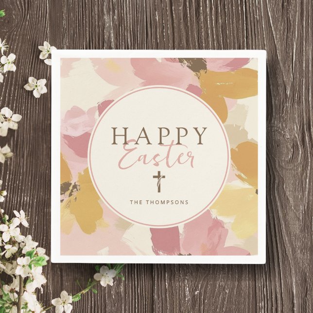 Religiösa Påsk Brunch Modern Rosa Blommigt Pappersservett (Skapare uppladdad)