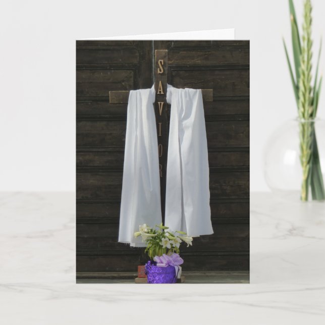 Religiösa Påsk-hälsningskort, trä Kor Helgkort (Framsida)